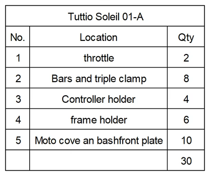 FULL Tuttio Soleil 01 Titanium bolt kit (2 WEEK DELIVERY)