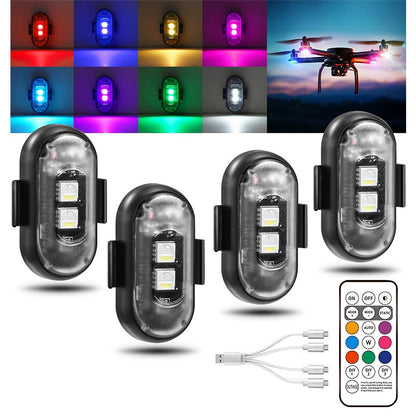 6PCS Waterproof Wireless LED Strobe Lights 8 Colors USB Charging Remote Control